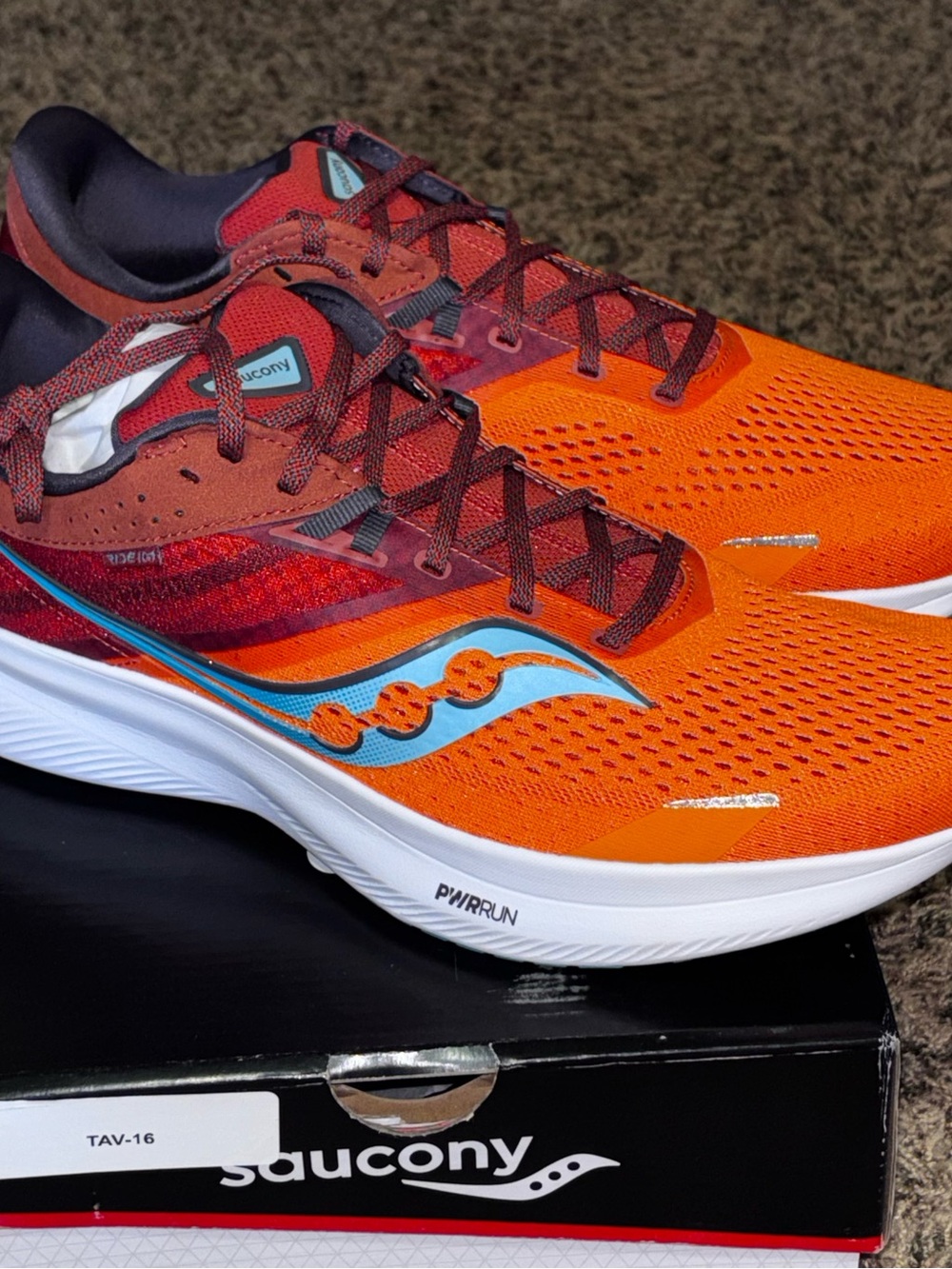 Saucony Men's Ride 16 S20830-25 Running Shoe Marigold/Lava Size 13M New